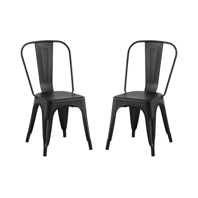 Latitude Run® Modern Matte Black Finish Metal Dining Room Kitchen Bar